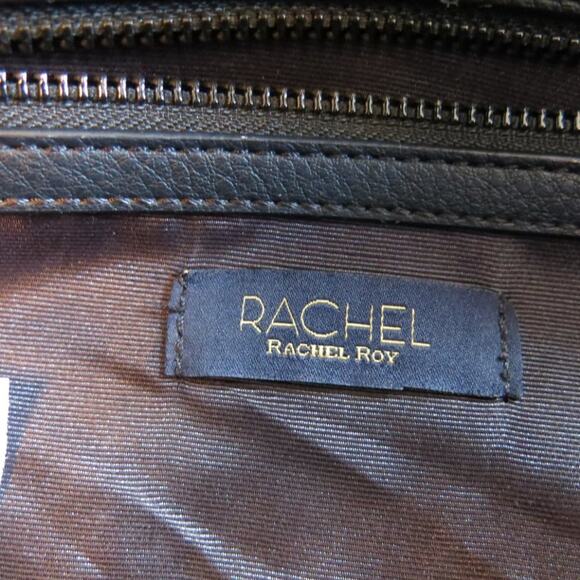 RACHEL ROY Bag Shoulder/Crossbody Leather Tassel Outside Pocket Black - Picture 3 of 8